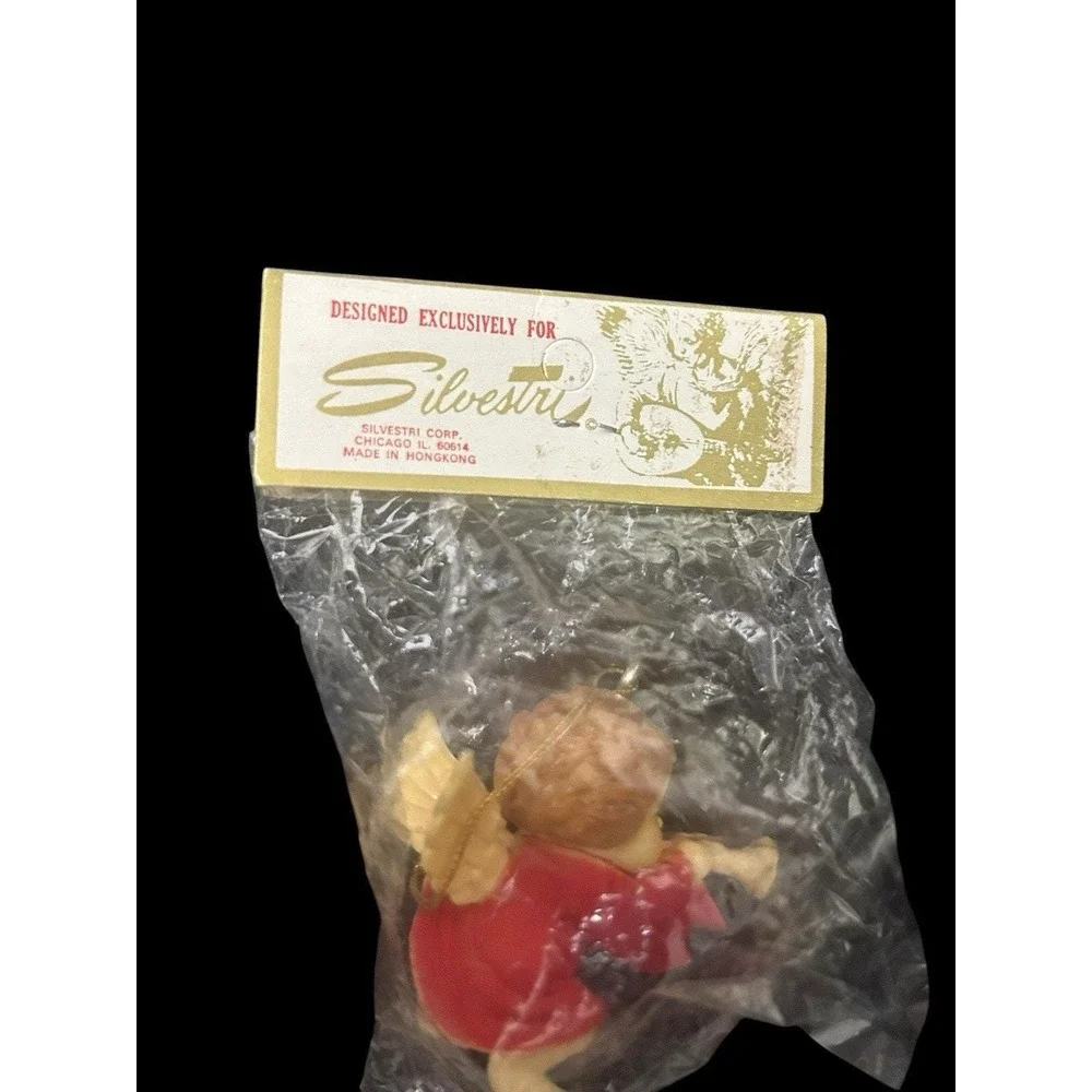 Vtg Silvestri Christmas Ornaments Lot 3 Angel Cherub Musicians NOS UNPUNCHED